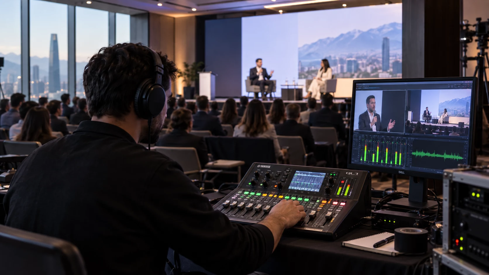 Distribución de audio para streaming y grabación en un evento